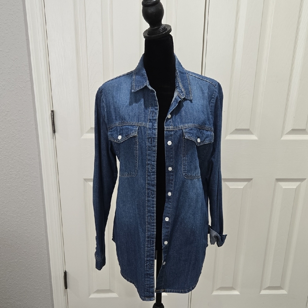 Classic Denim Button-Up Shirt